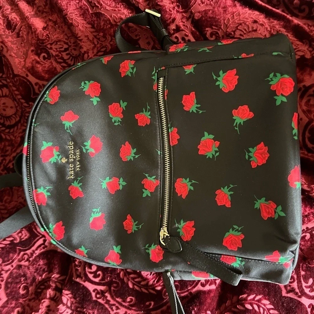Kate Spade Black Chelsea Rose Backpack